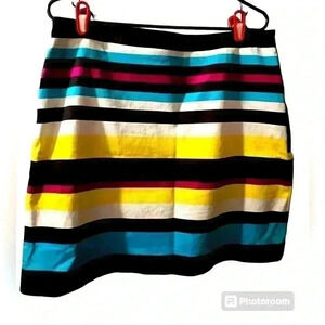 Worthington Women's Size 14 Multicolor Short Skirt Side Zipper